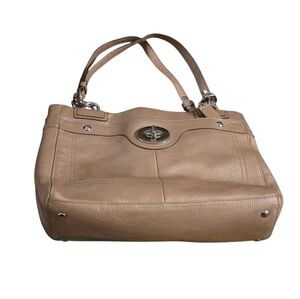 Coach Penelope Carryall Tan/Gold Leather Shoulder Bag Purse L1160